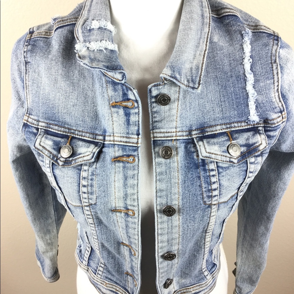 Chiqle distressed tribal denim jacket - Picture 2 of 5